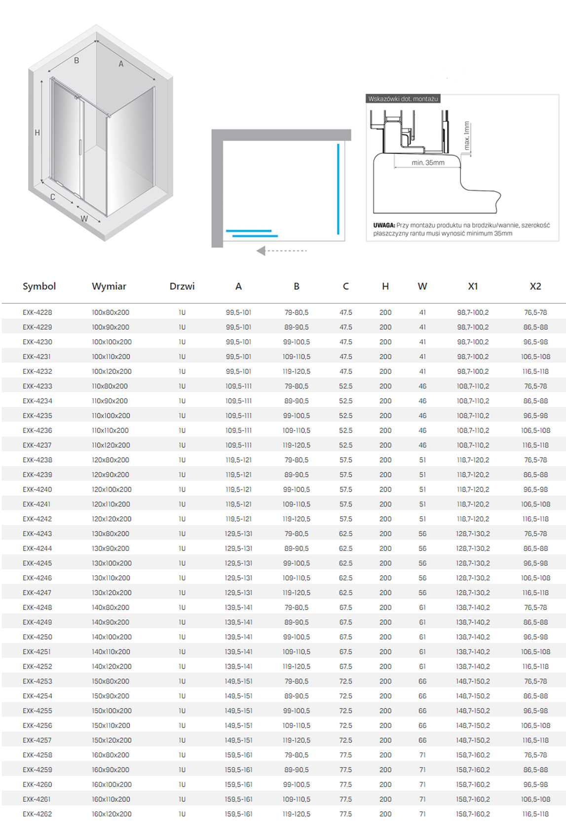 New Trendy Eventa kabina rysunek techniczny